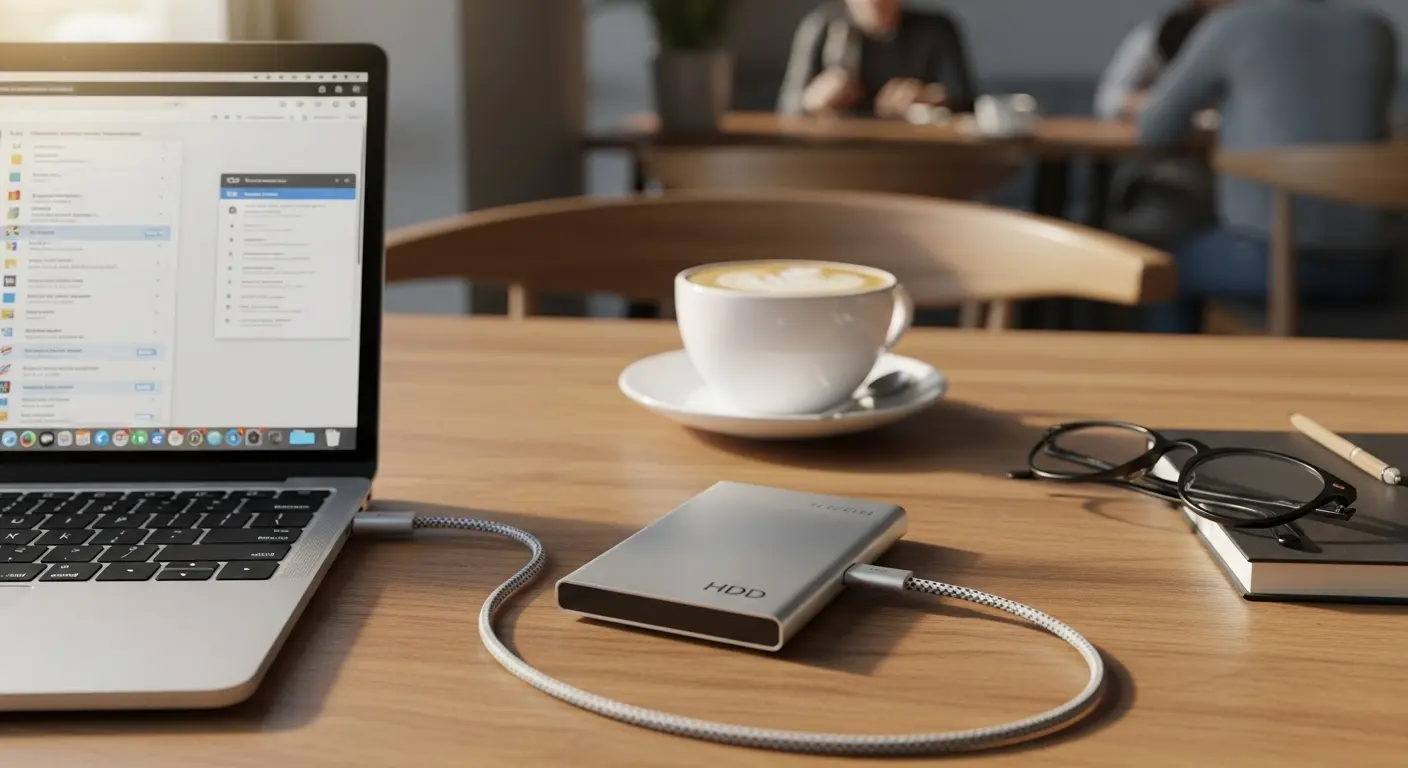 ノートパソコン用ポータブルHDD。