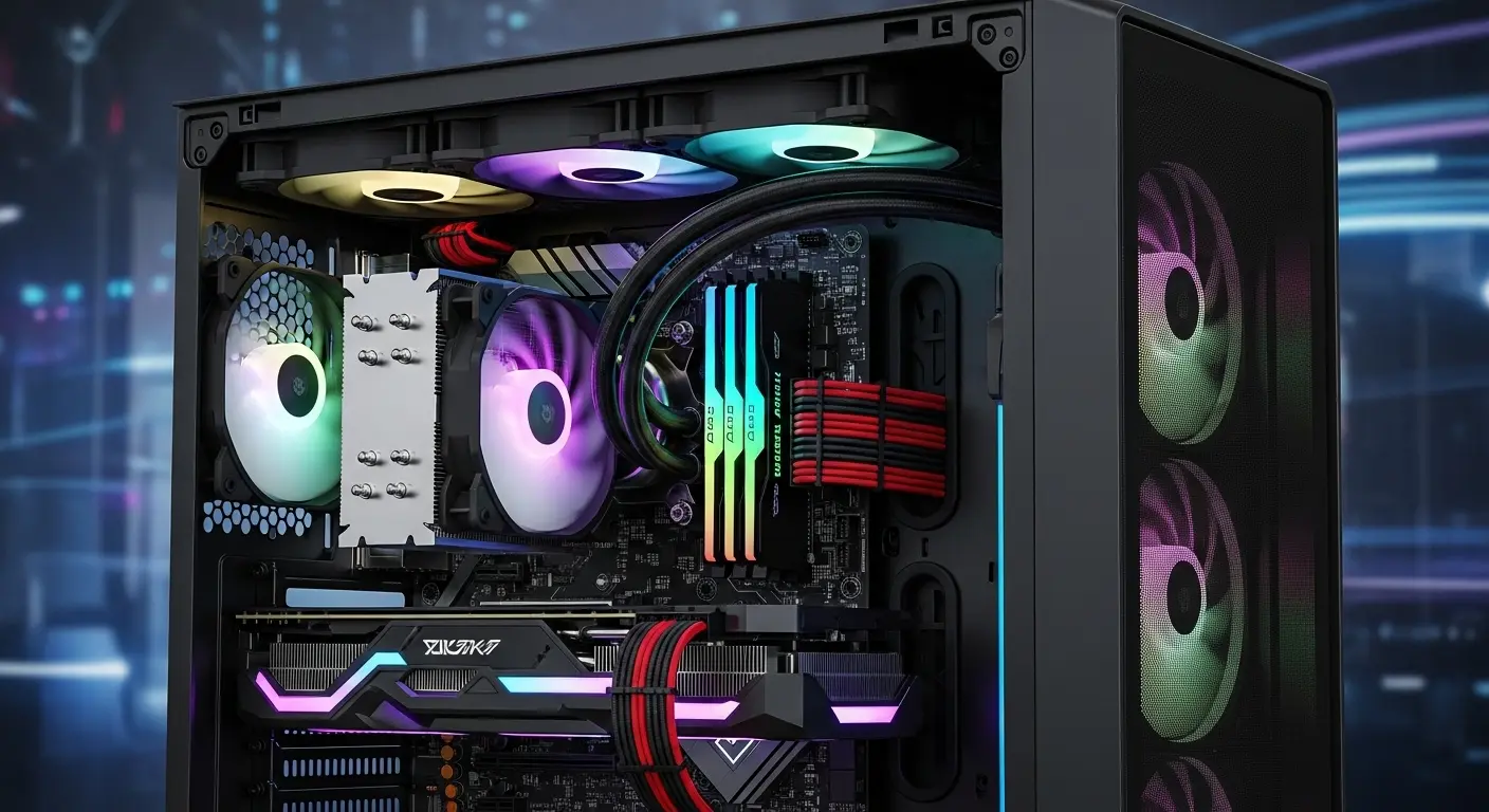 メモリ増設でパフォーマンスが向上した高性能PCのイメージ。