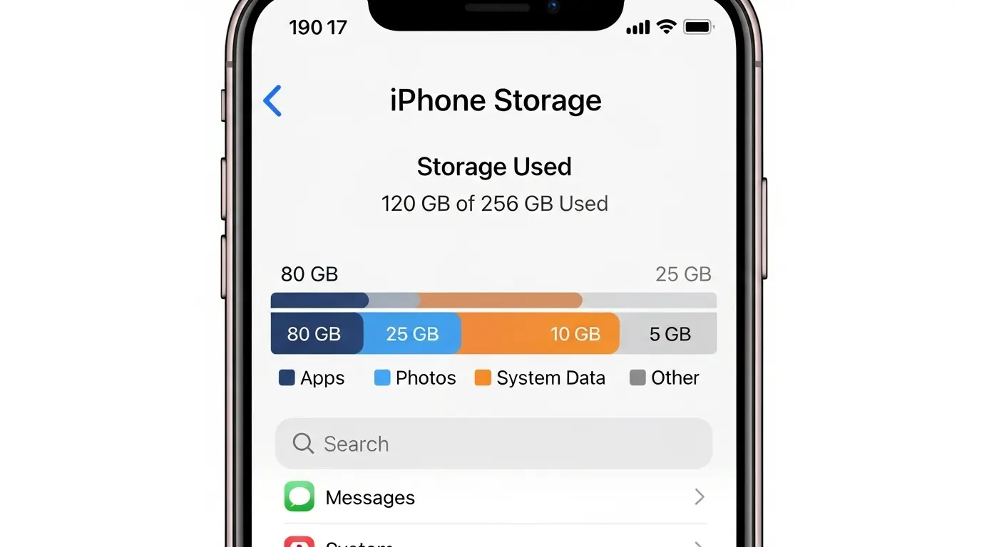 iPhoneのストレージ確認画面