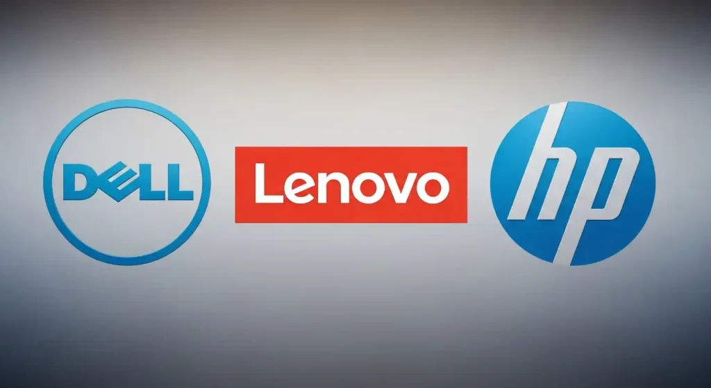 DELL、Lenovo、HPのブランドロゴ