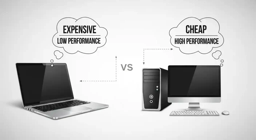 ノートパソコンとデスクトップの価格と性能の比較