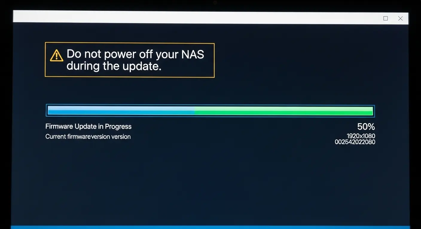 NASのファームウェアアップデート画面イメージ画像。