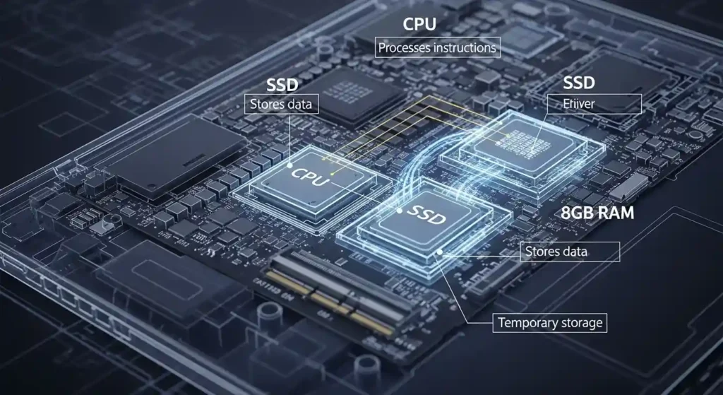 ノートPCの主要パーツ