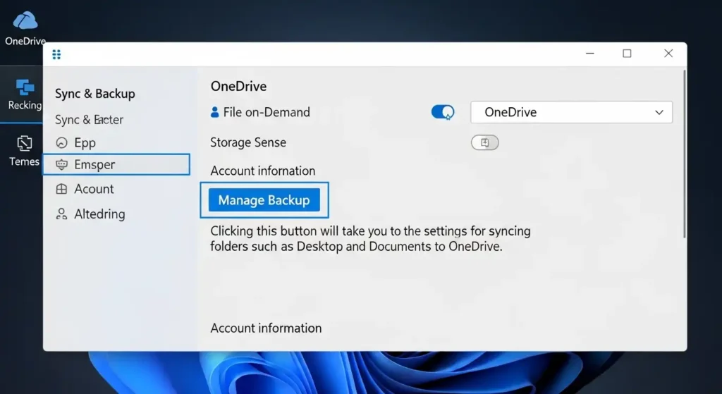 OneDriveの設定画面