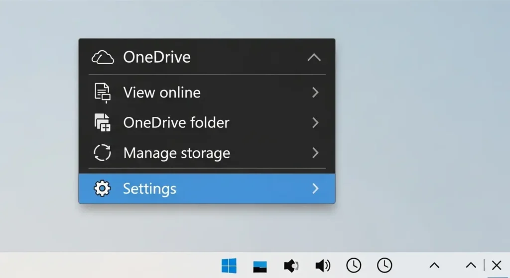 OneDriveの設定を開く