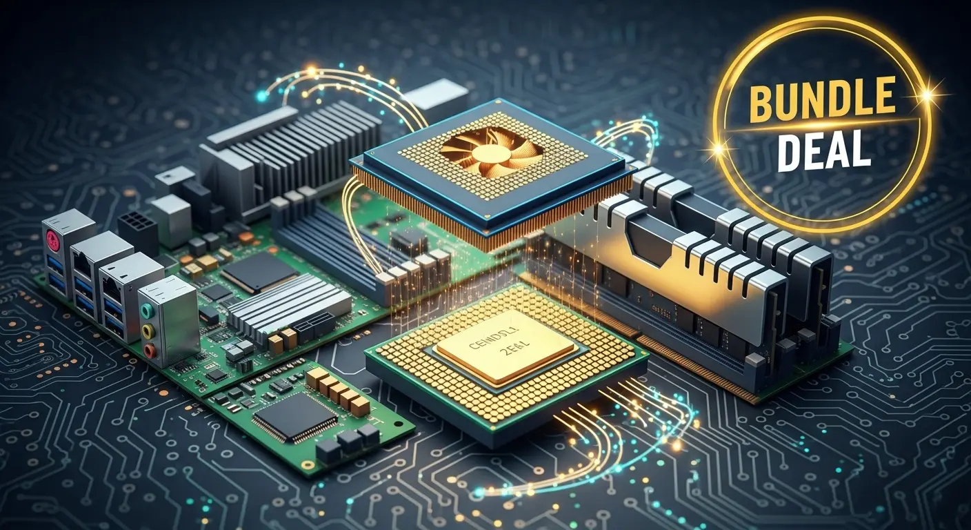 PCパーツをセットで売る様子。