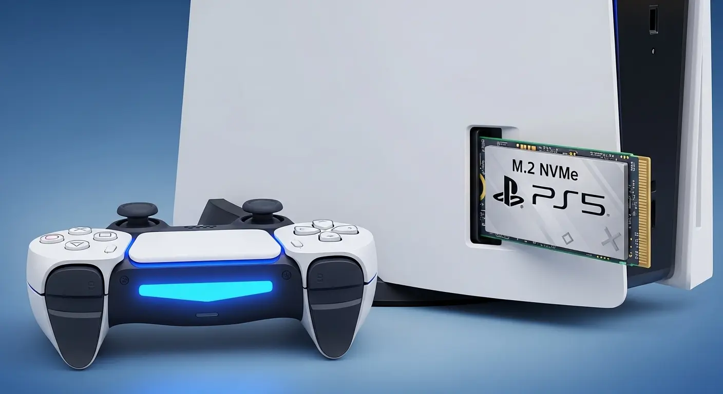 PlayStation 5にNVMe SSDを増設する様子。