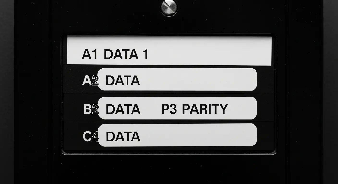 RAID 5の仕組み図。