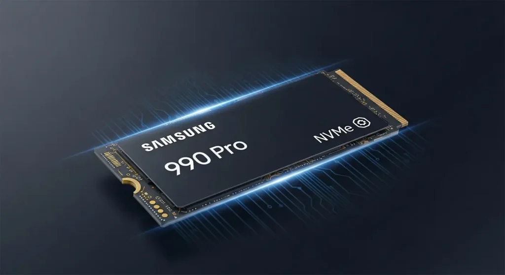 Samsung 990 Pro SSDの製品イメージ画像。