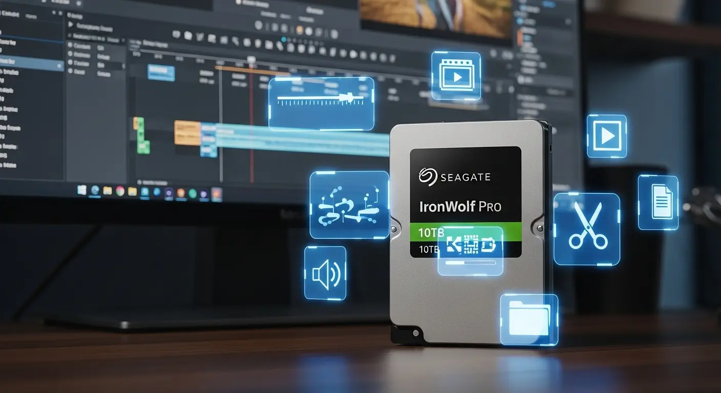 動画編集に最適なSeagate IronWolf Pro HDD。