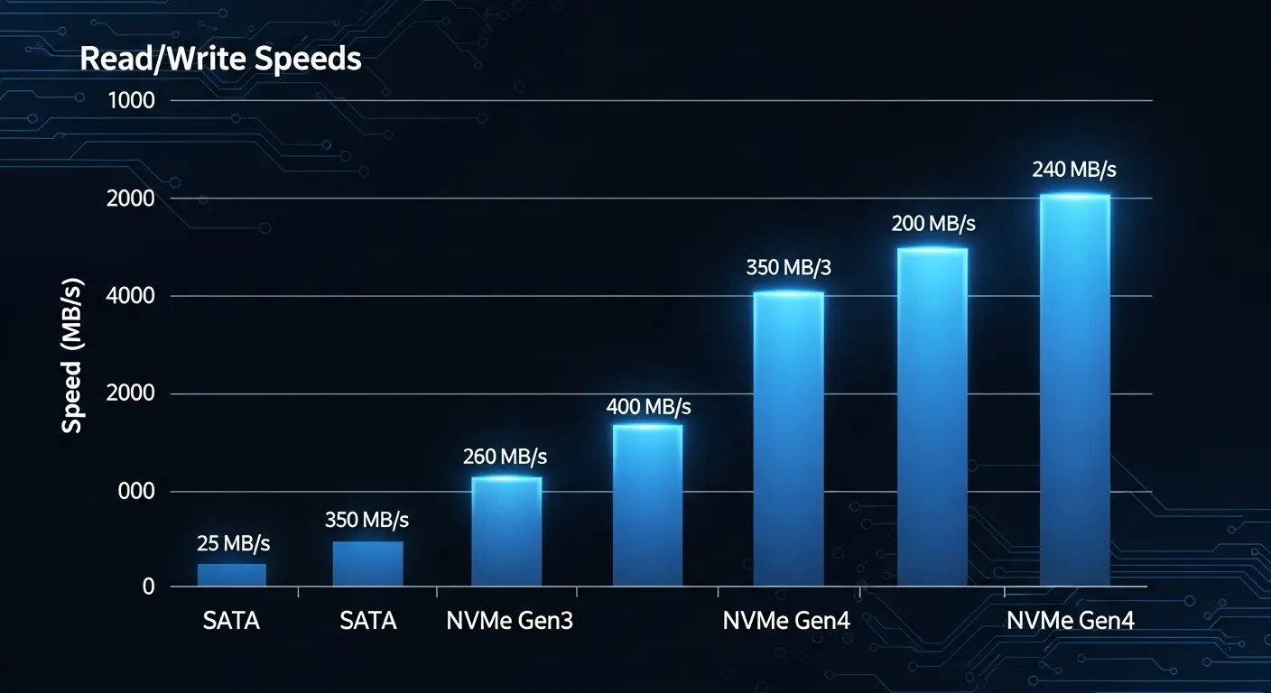 SSDの速度比較。