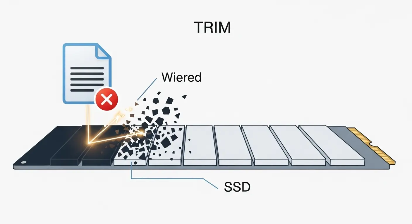 SSDのTRIM機能の仕組み。