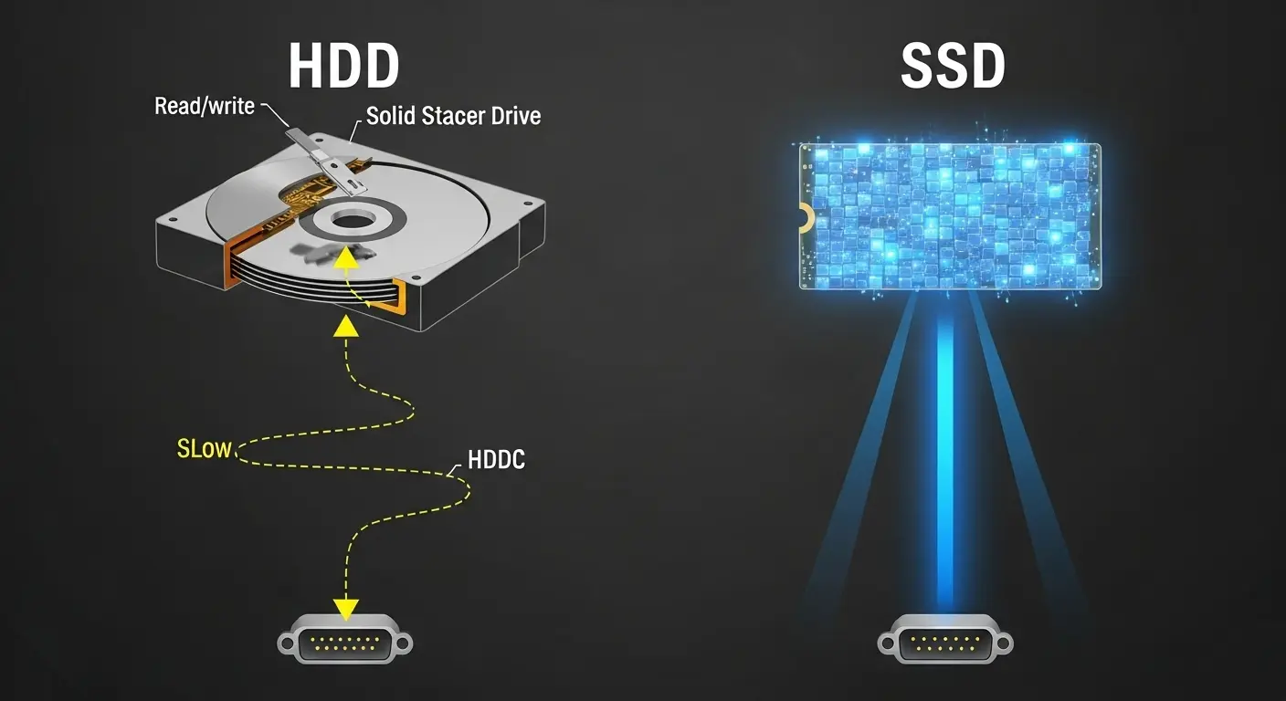 SSDとHDDの比較図