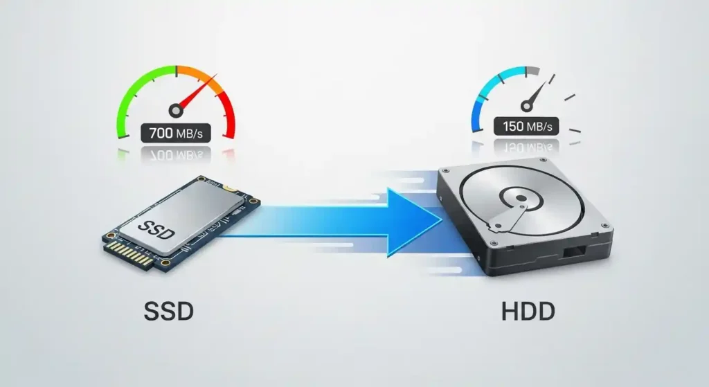 SSDとHDDの速度比較