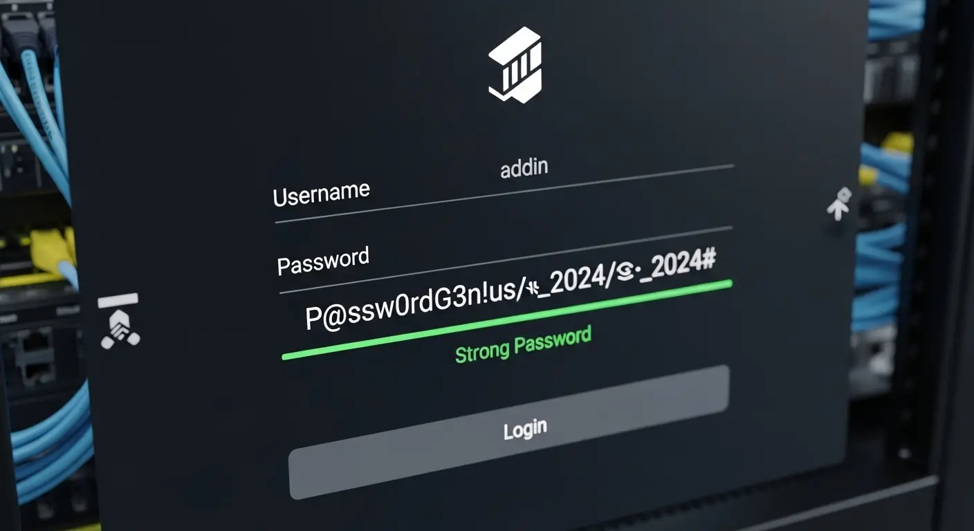 NASの強力なパスワード設定画面。