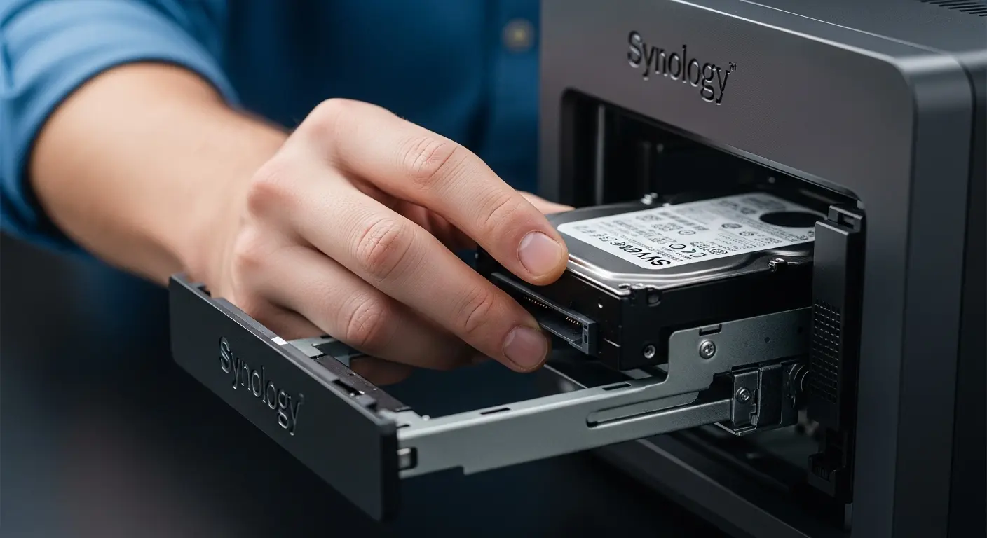Synology NASへのHDDのインストール方法。