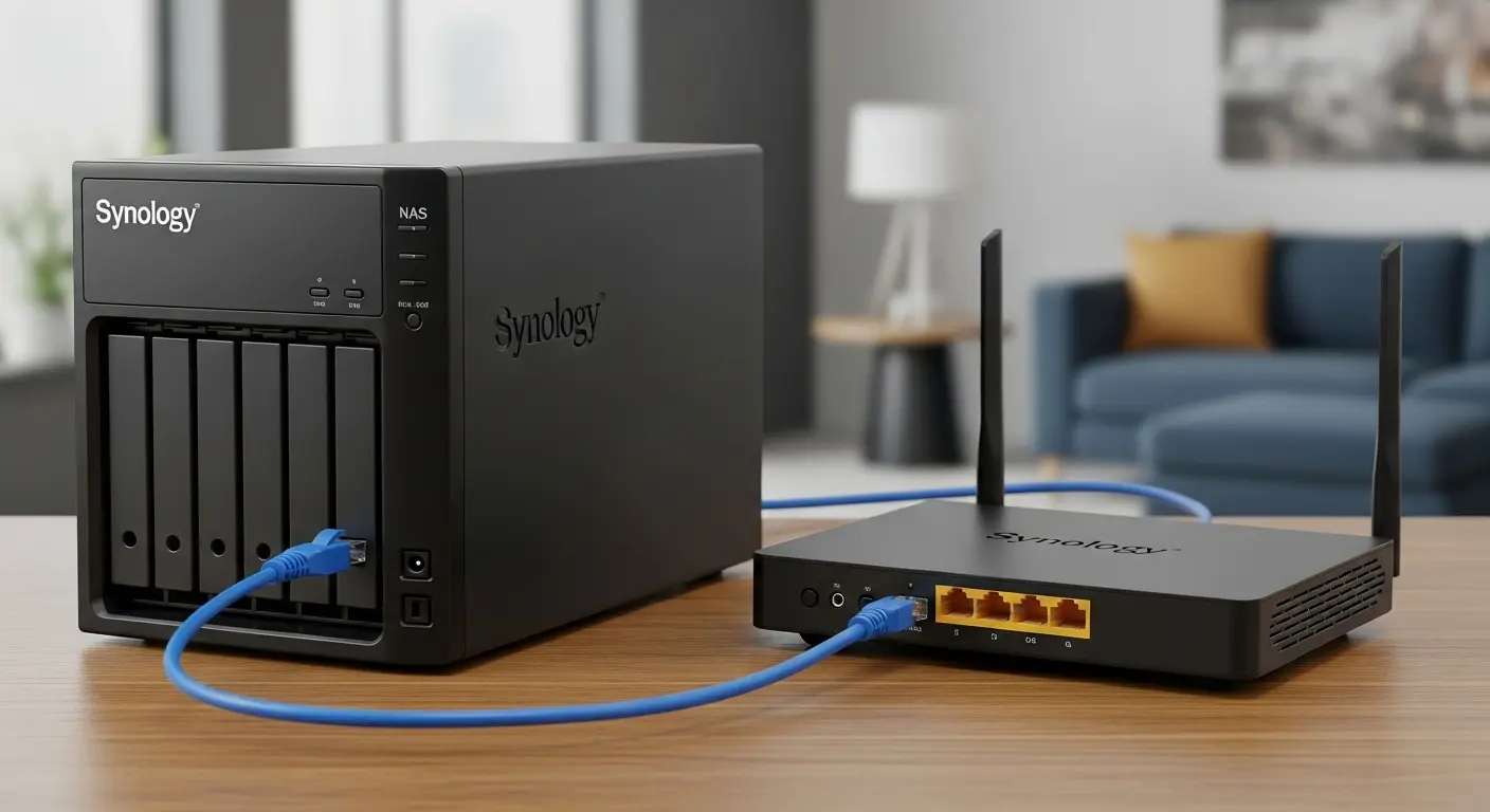 Synology NASとルーターのLAN接続方法。