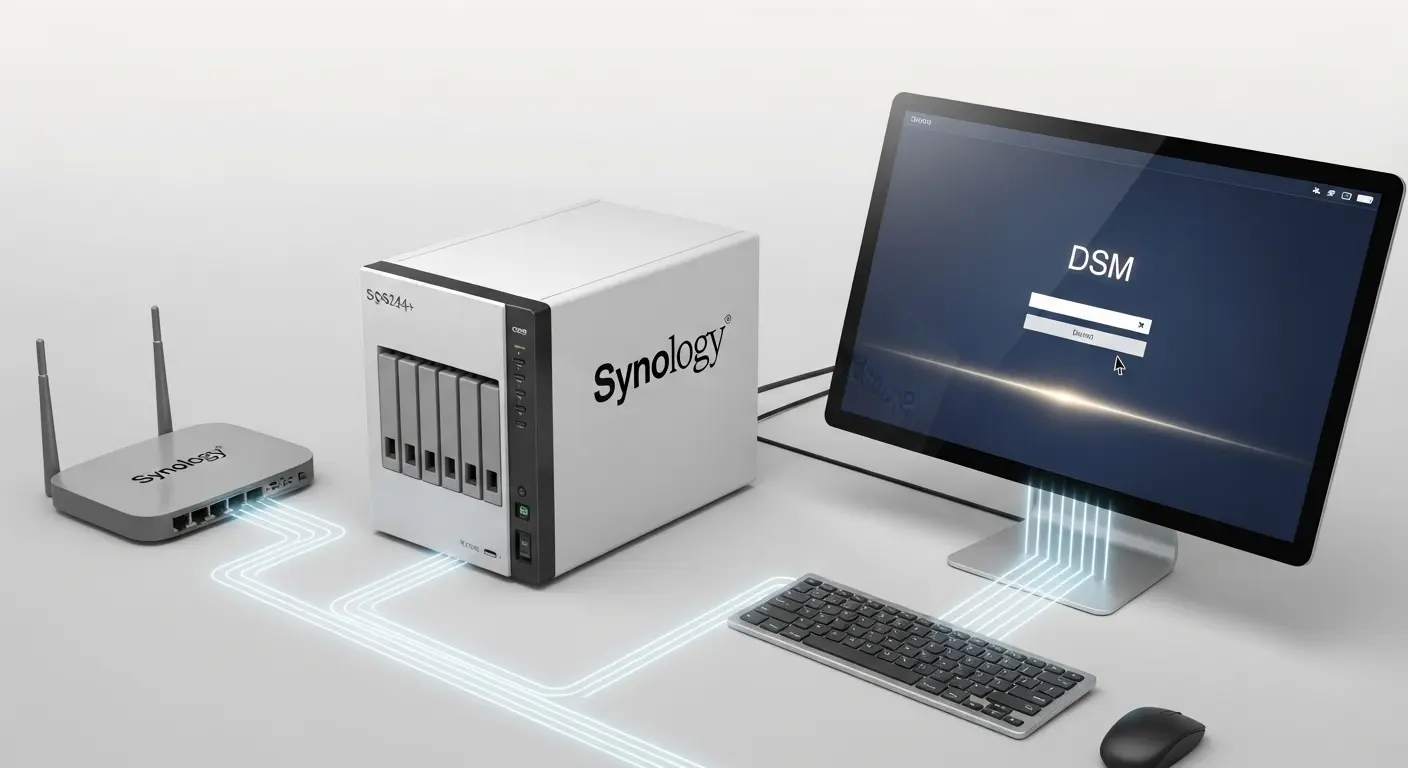 Synology NASの初期設定画面のイメージ。