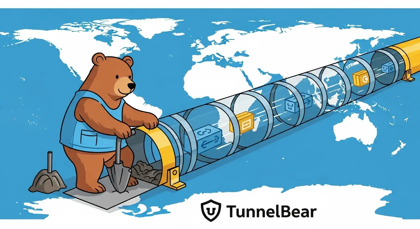 TunnelBearのかわいいクマのマスコット。イメージ画像