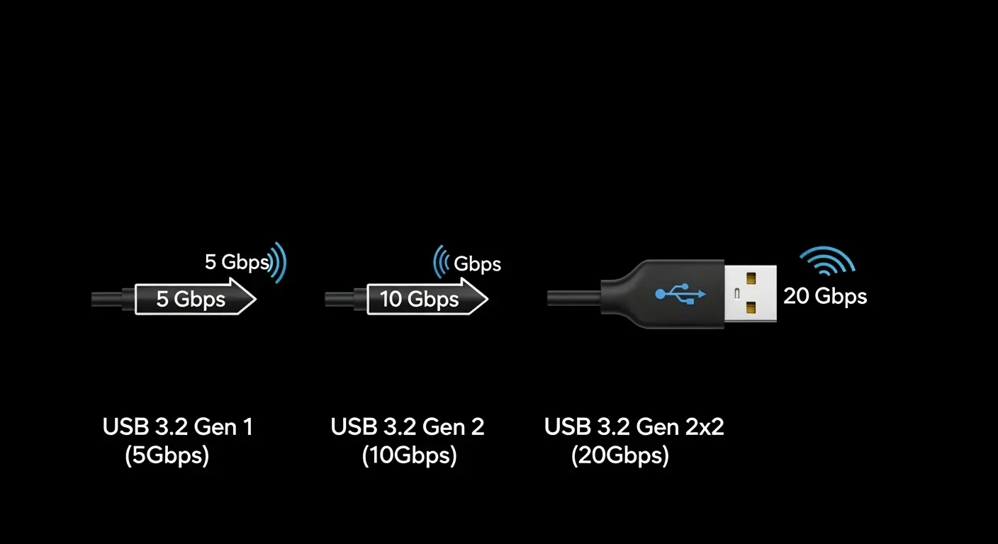 USBの転送速度の比較図