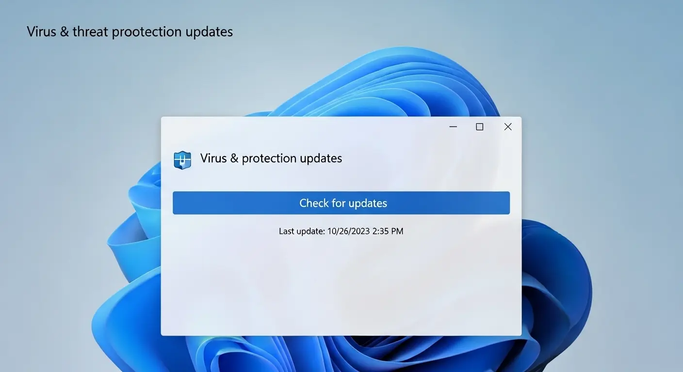 Windows Defenderのアップデート画面。