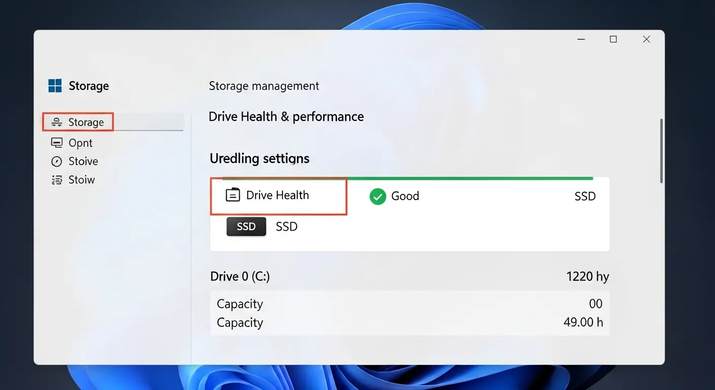 Windows 11のドライブの正常性確認画面。