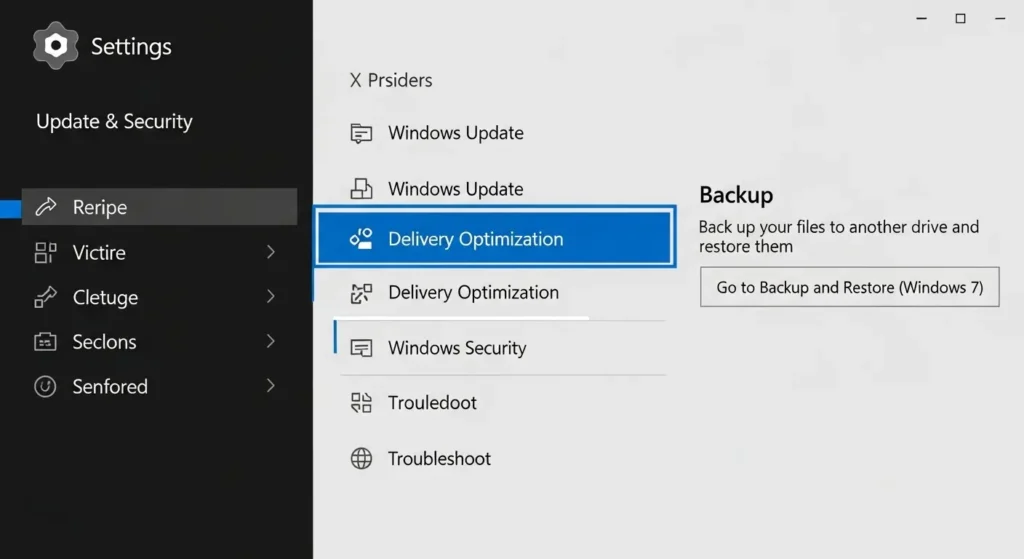 Windows 10のバックアップメニュー