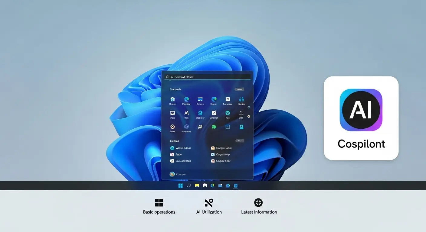 Windows 11 の基本操作、AI機能Copilotの活用、最新設定を解説するガイド画像