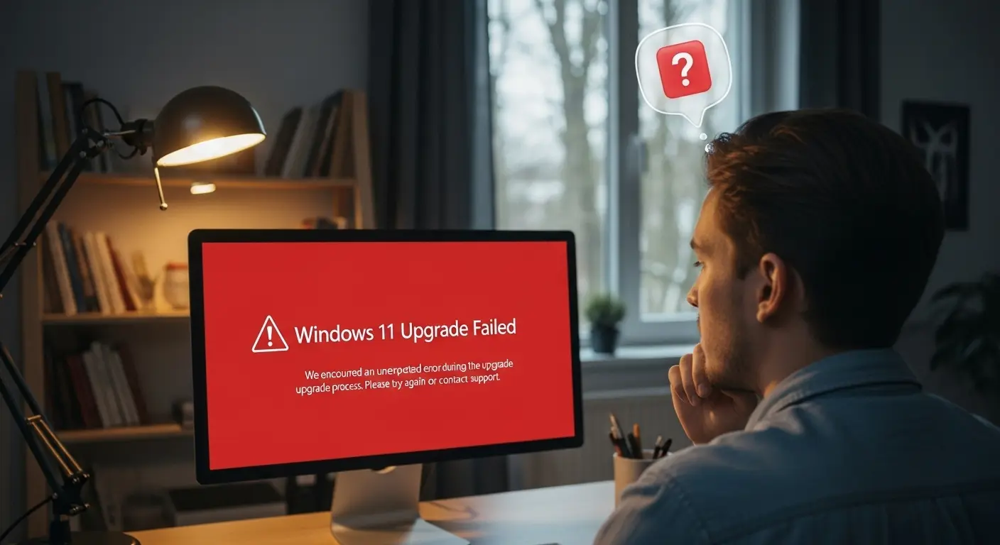 Windows 11へのアップグレードが失敗したパソコン。