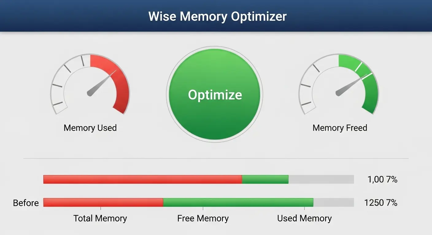 Wise Memory Optimizerのユーザーインターフェースイメージ画像