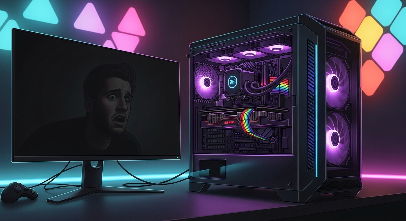 ゲーミングPCが起動しない様子を示すアイキャッチ画像