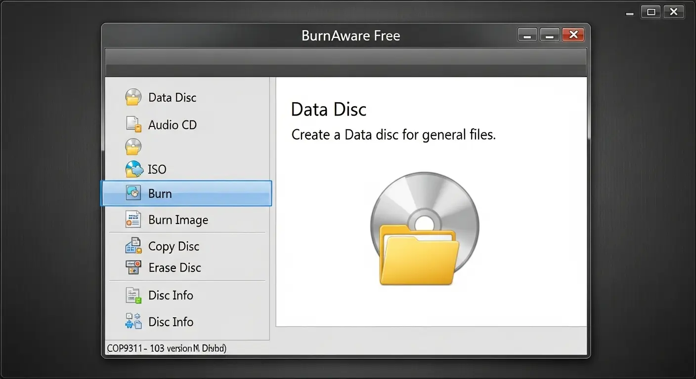 BurnAware FreeでデータDVDを作成する画面