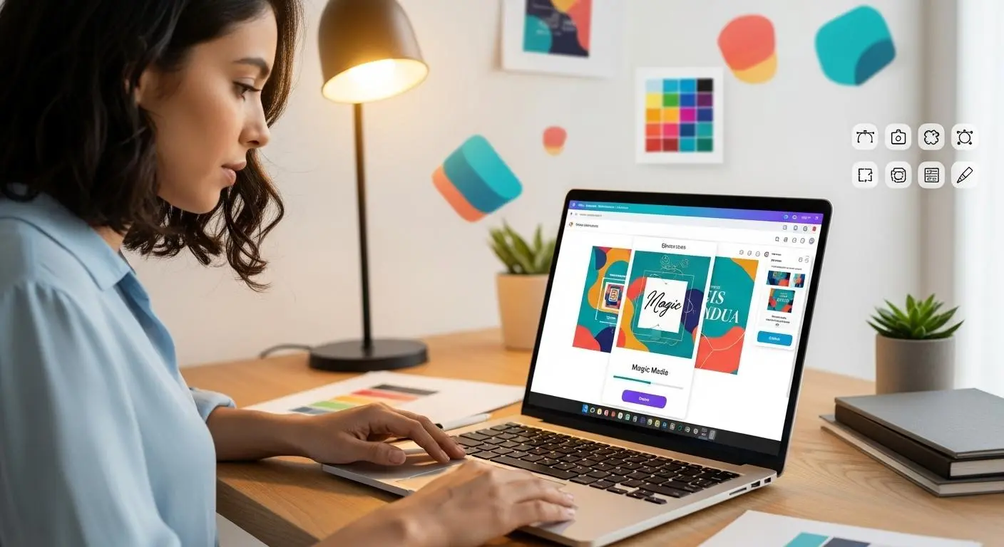 CanvaのAI画像生成機能「Magic Media」の利用画面