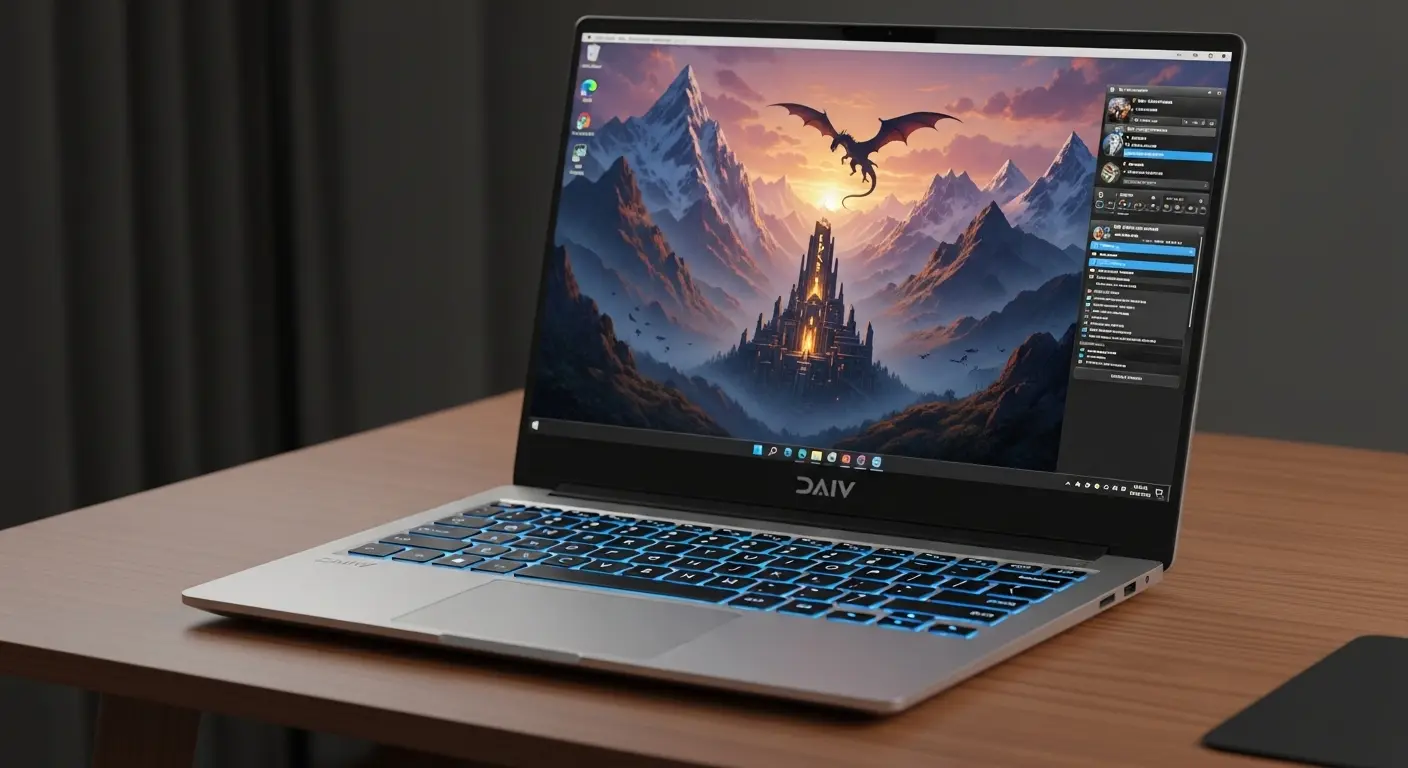 マウスコンピューター DAIV S4-I7G60SR-D ノートパソコン。AI画像生成画面を表示。