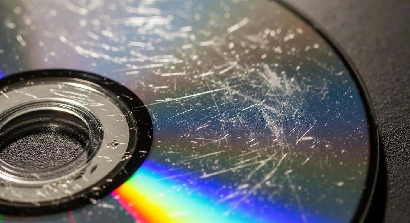 傷や汚れのあるDVDディスク