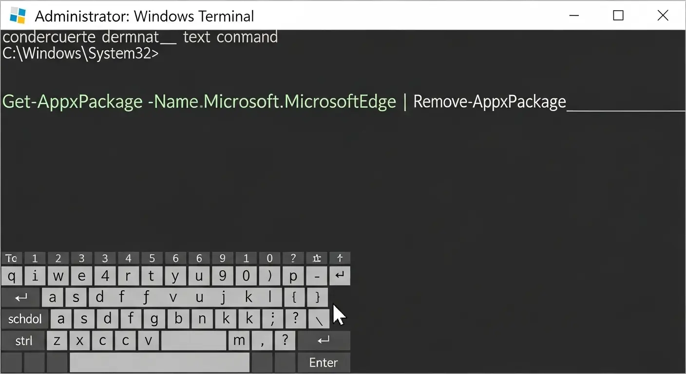 WindowsターミナルでMicrosoft Edgeをアンインストールするコマンド