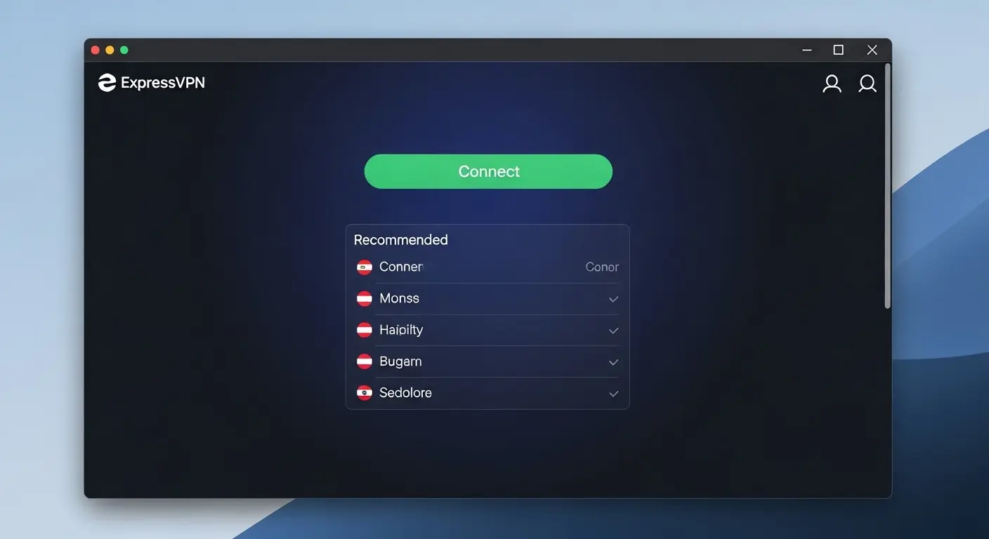 ExpressVPNのアプリ画面