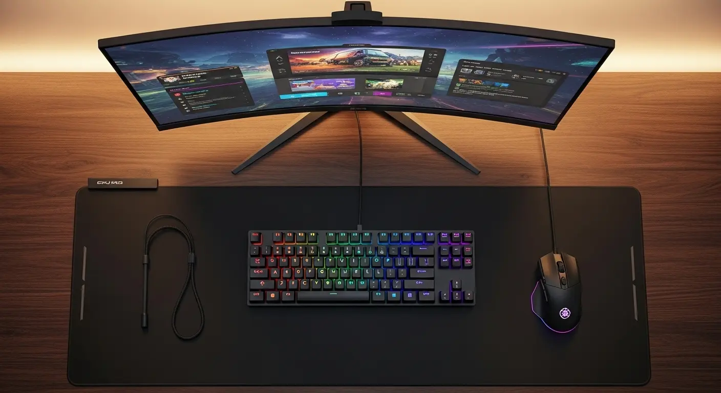 マウスバンジーを含むゲーミングPCセットアップ