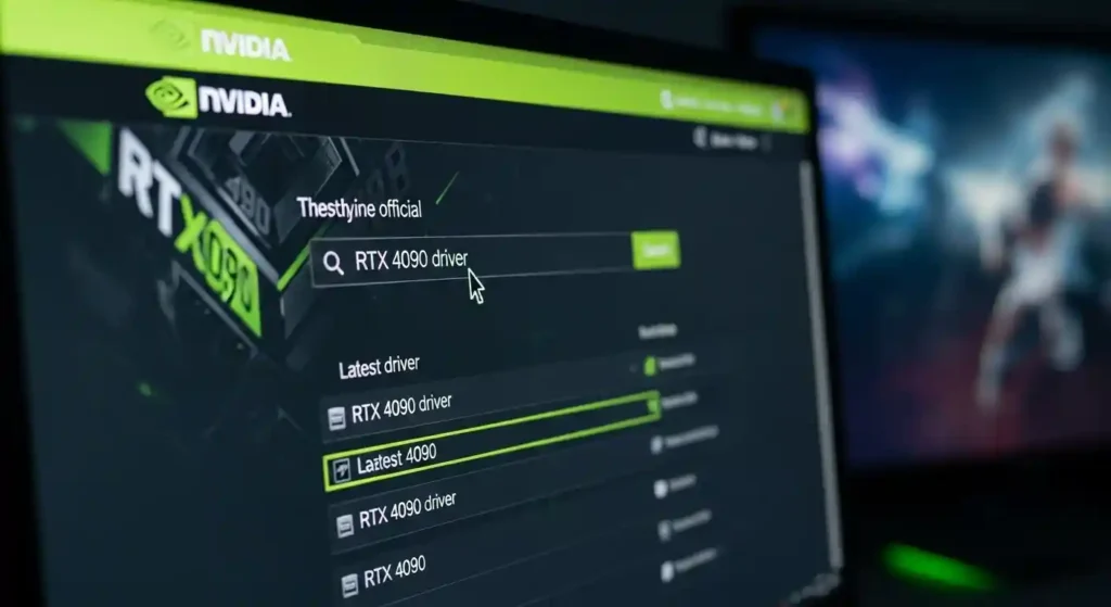 NVIDIA GeForceドライバーダウンロード画面