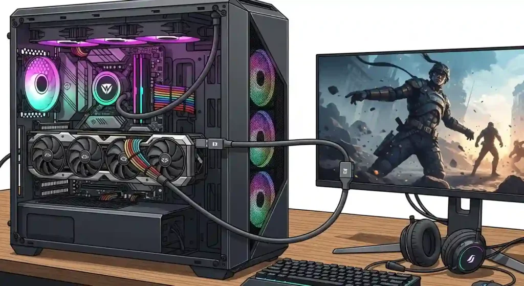 ゲーミングPC本体とモニターの接続方法