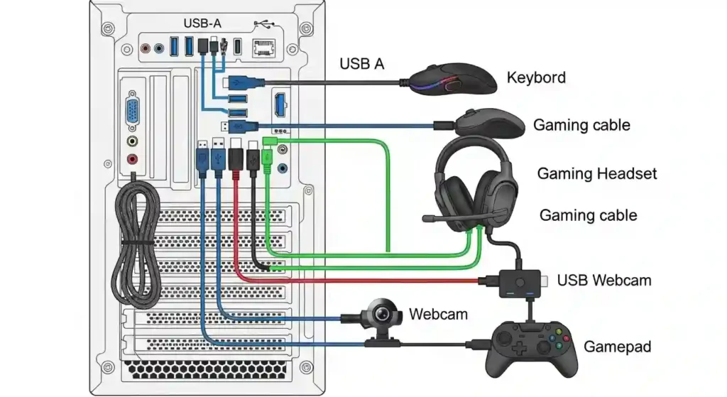 ゲーミングPCへの周辺機器の接続