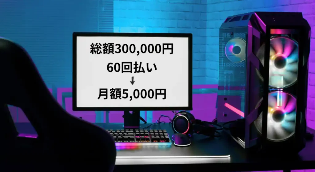 ゲーミングPC分割払いの支払い額比較
