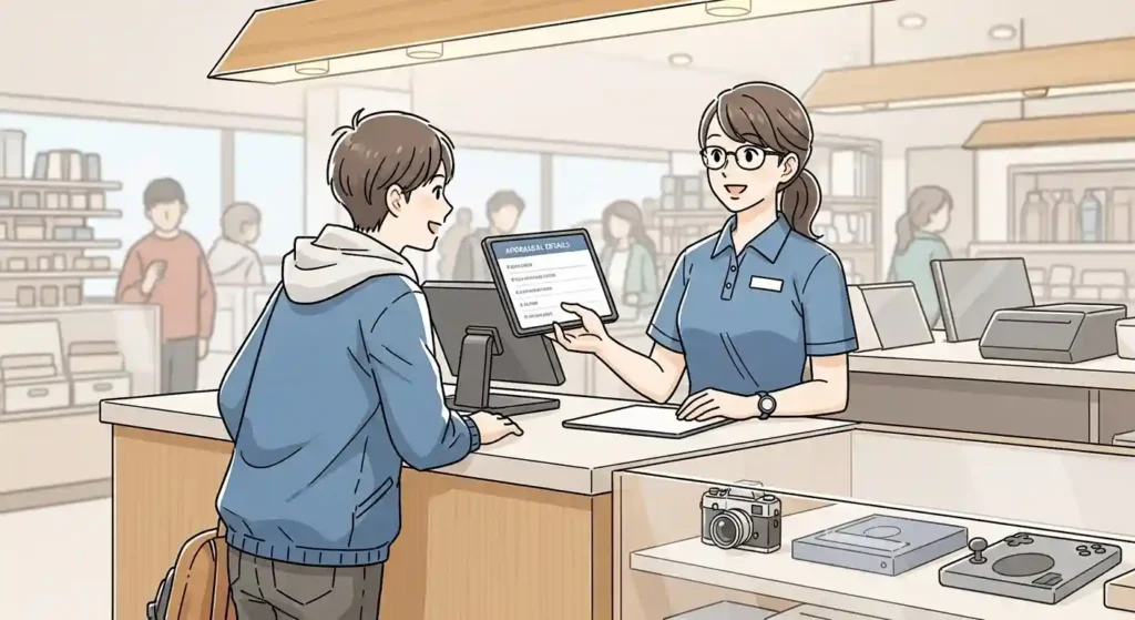 ゲーミングPCの店頭買取の様子