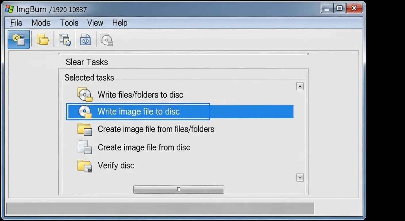 ImgBurnでDVDを書き込む画面イメージ画像