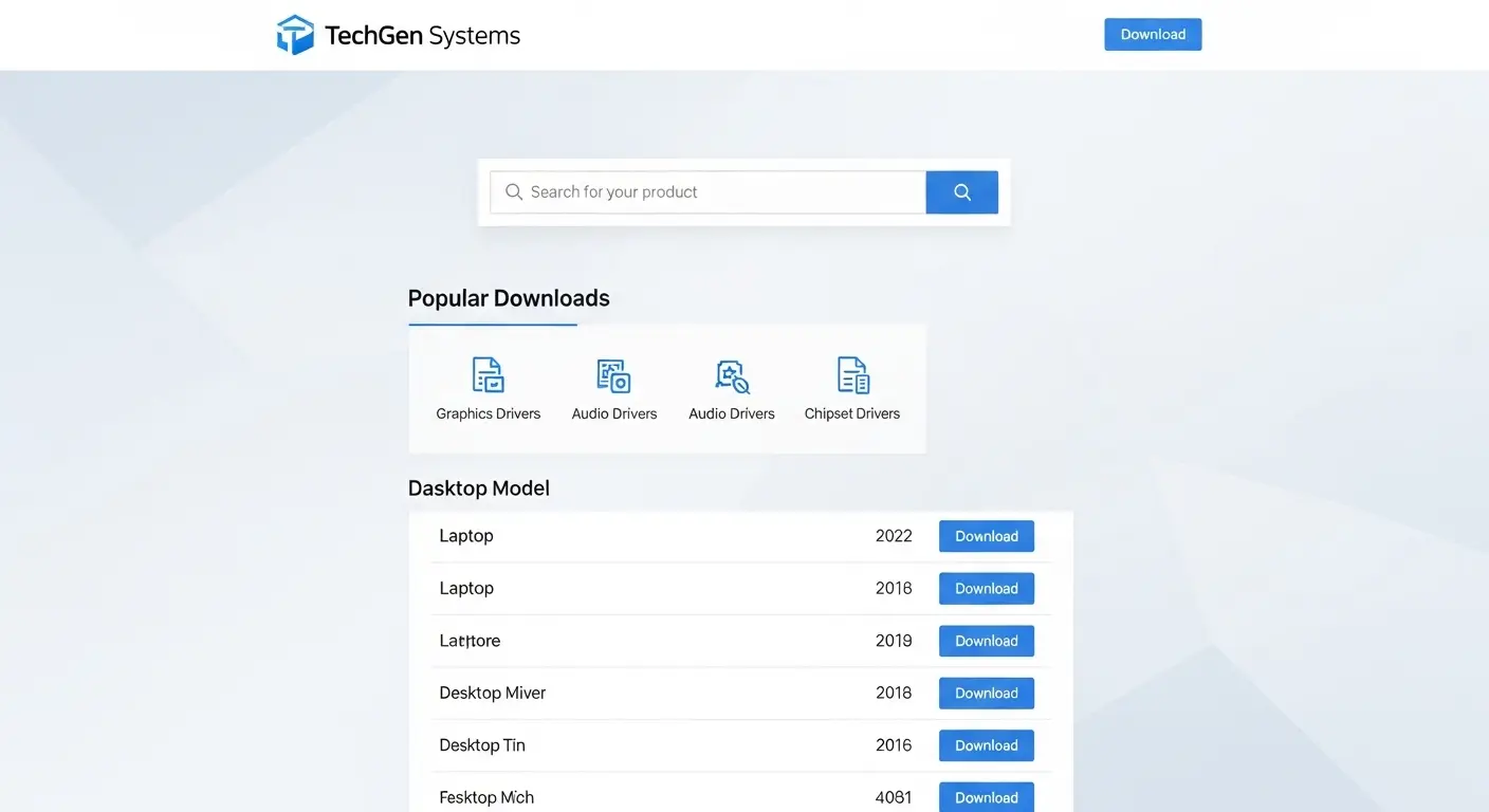 パソコンメーカーの公式サイトのドライバーダウンロードページ