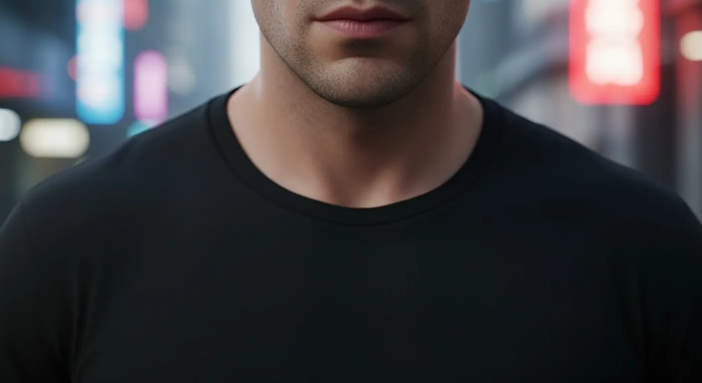 --cw 50を使って、顔は維持しつつ、服装がプロンプトの指示（シンプルなTシャツ）に変化した画像