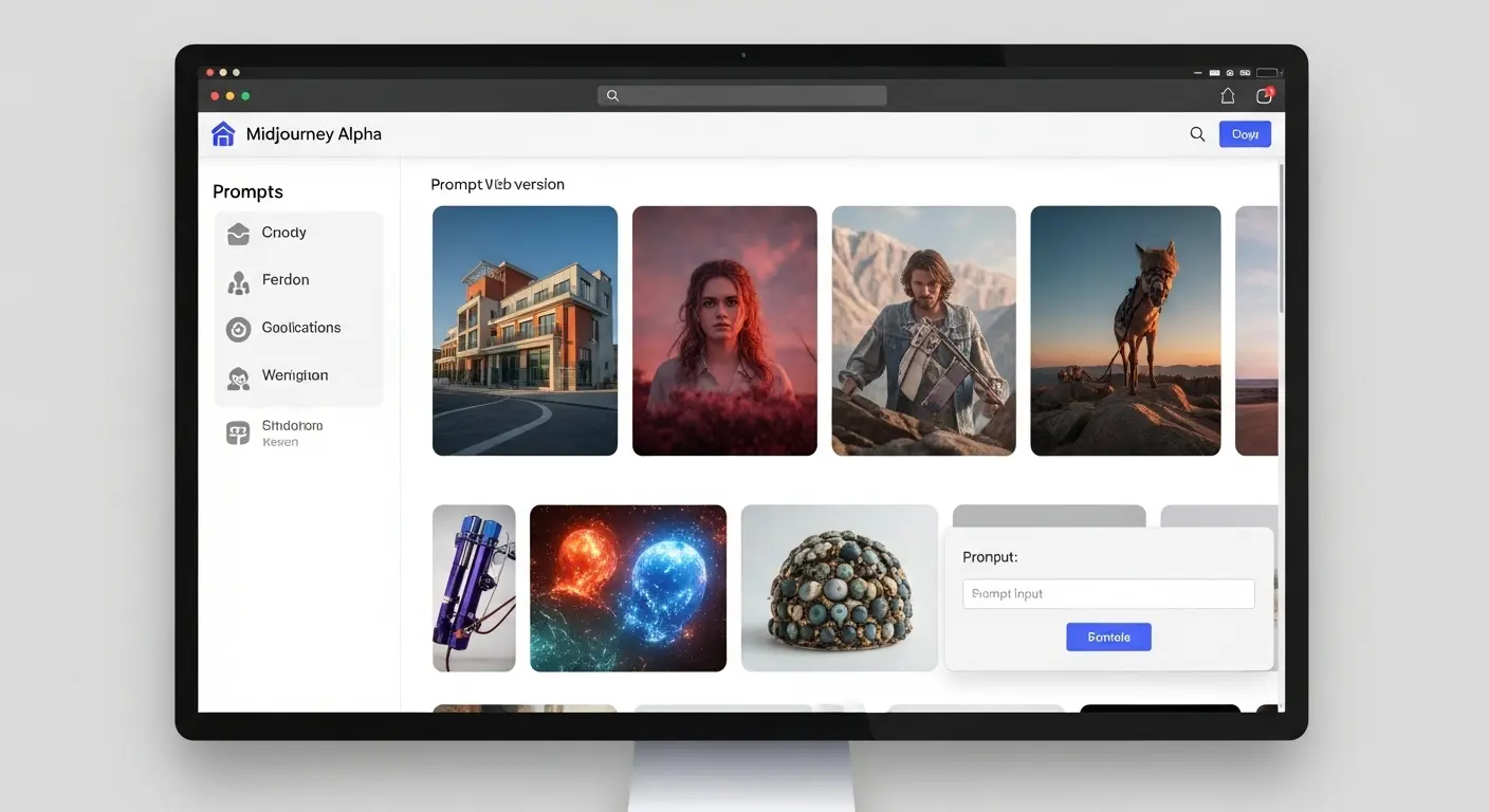 Midjourney Alpha（Web版）のモダンで使いやすいインターフェース