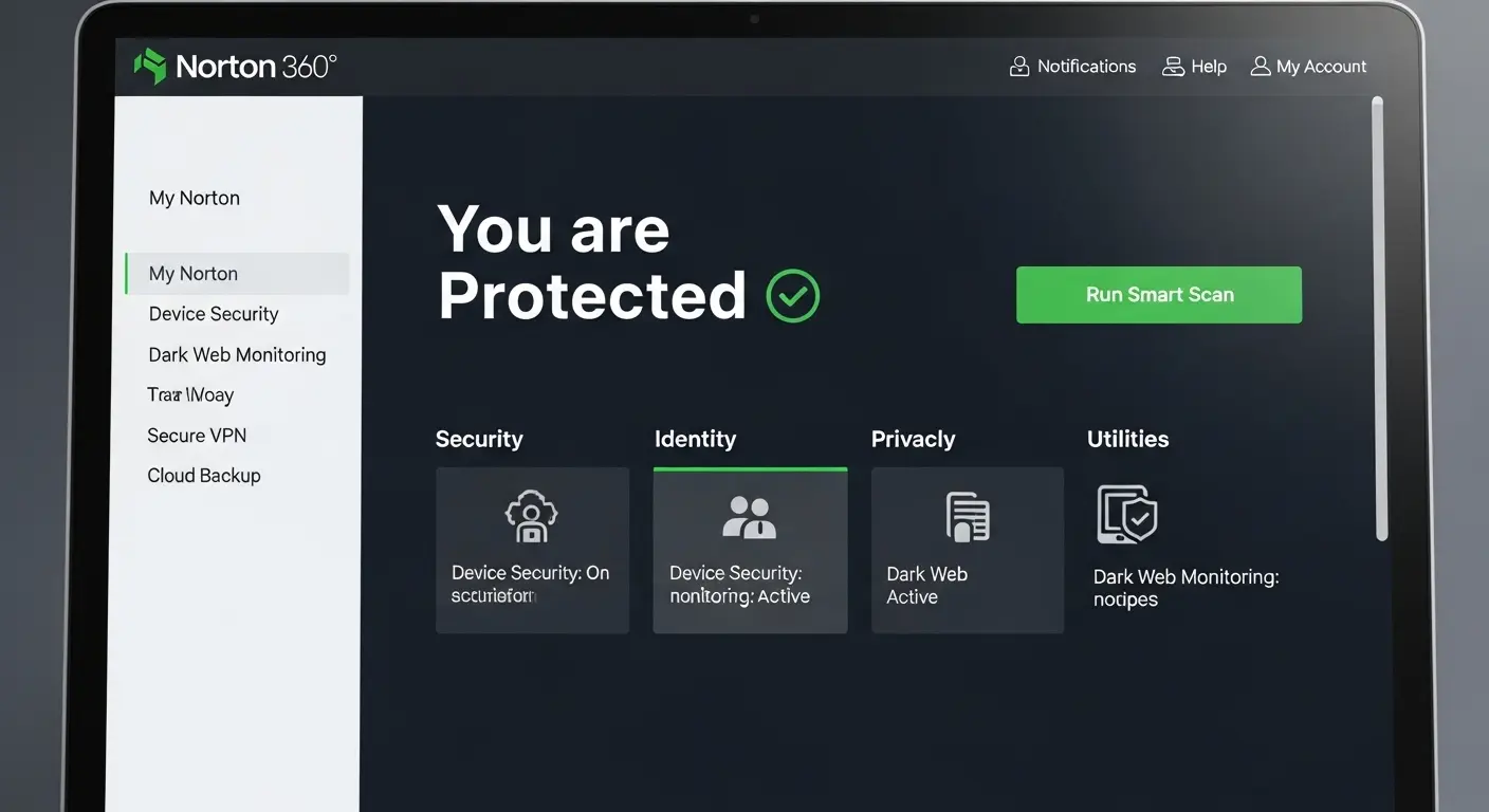 Norton 360のダッシュボード画面