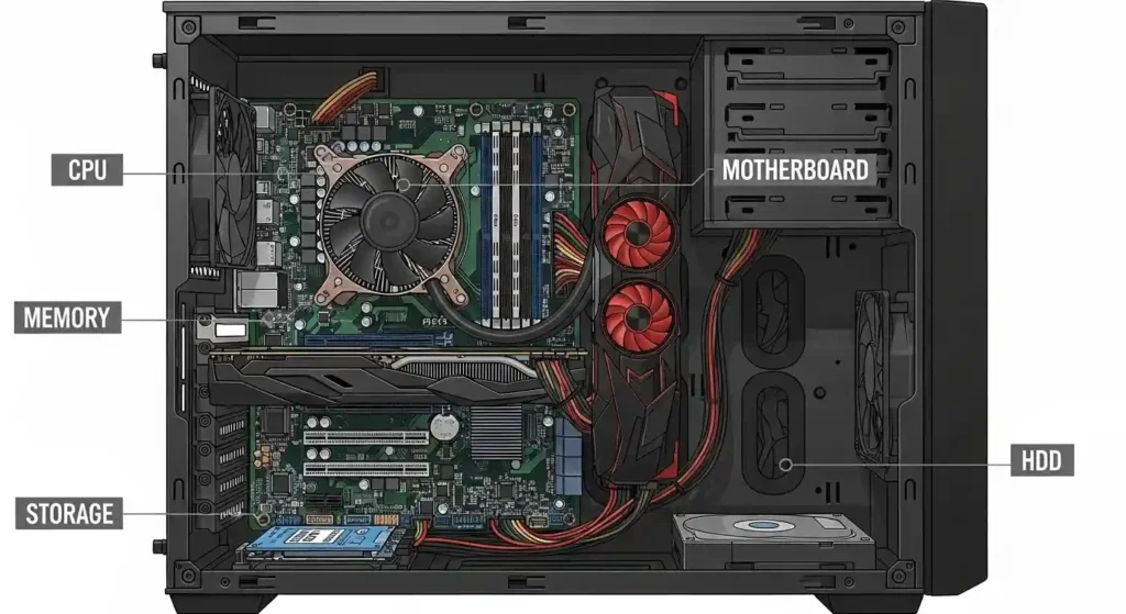 PCパーツの配置図