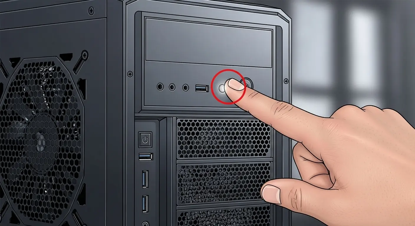 点灯していないPCの通電ランプ